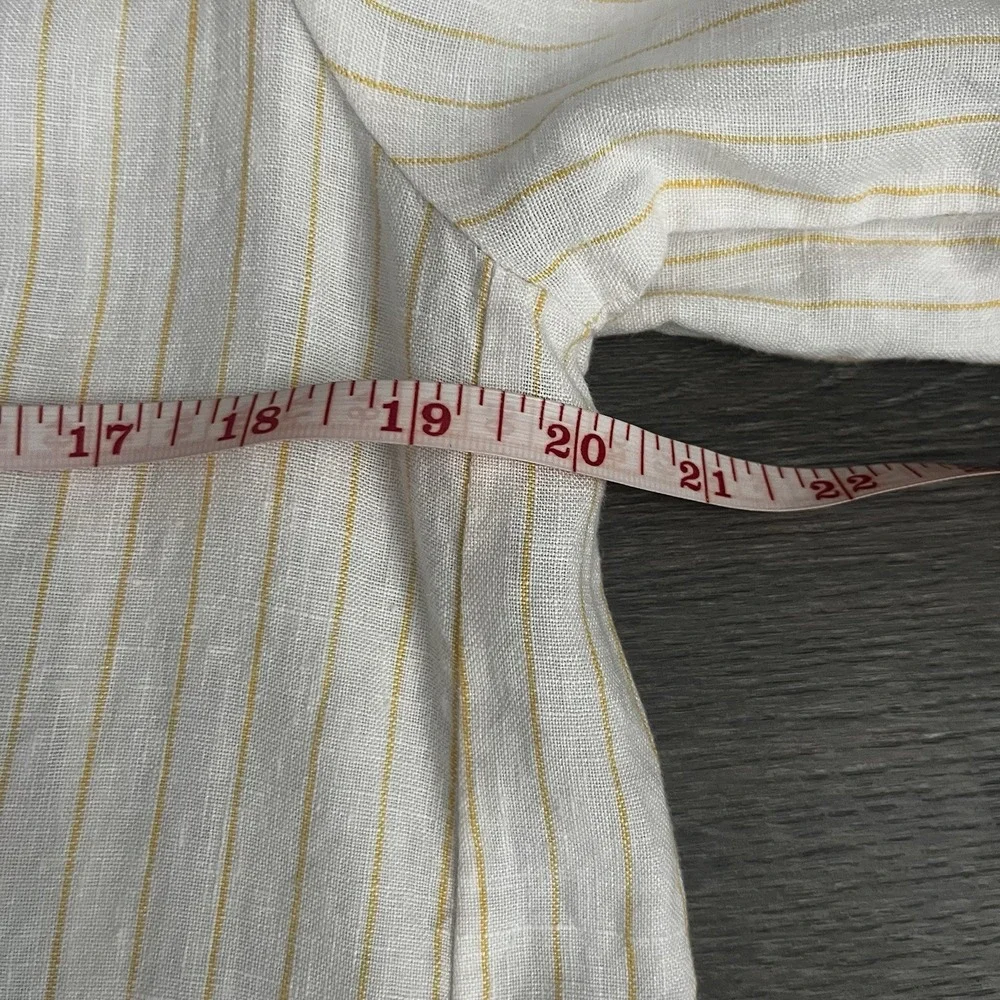 Cynthia Rowley 100% Linen Yellow‎ Stripe Small Lightweight Blazer Coastal Boho